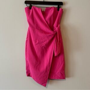 Fashion Nova Overlap Tie Waist Mini Tube Dress